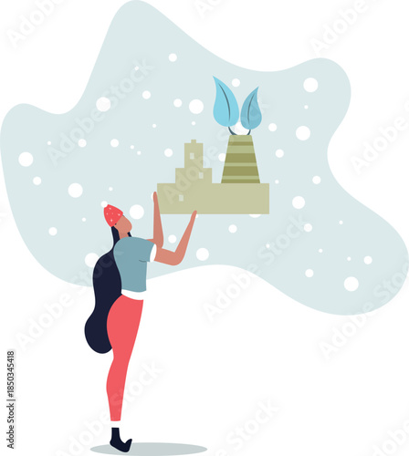 production concept Without harmful emissions polluting the environment.life and employment of people.