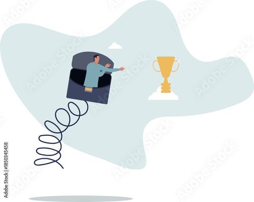 Acceleration on the way to the goal. The entrepreneur moves towards the reward.