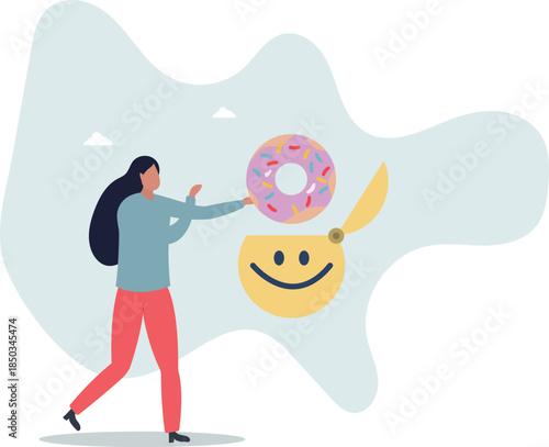 A delicious donut for a good mood. Sweets concept.