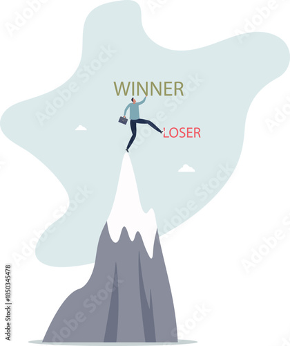 to renounce defeat in order to become a winner.