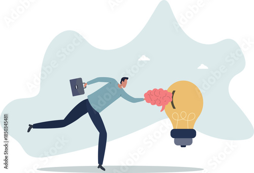 Investing your mind in developing a new idea. The concept of learning and startup.