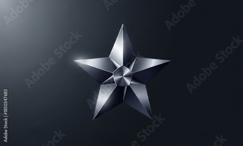 silver star on dark background