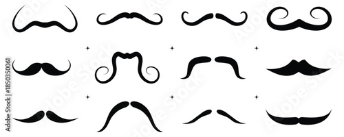 Mustache Silhouette Set