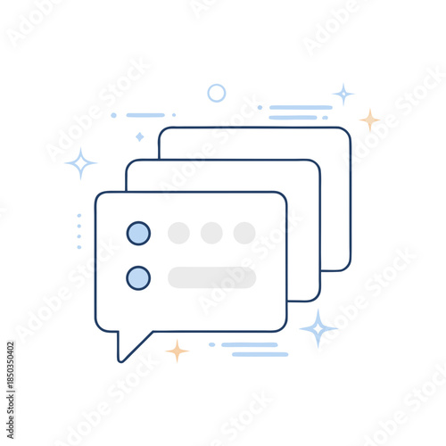 Chat Message Icon — Rounded Speech Bubble, Minimal Line Vector (SVG)