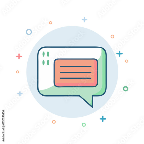 Chat Message Icon — Rounded Speech Bubble, Minimal Line Vector (SVG)