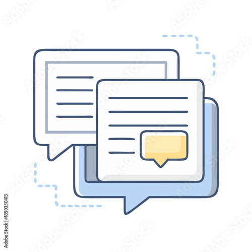 Chat Message Icon — Rounded Speech Bubble, Minimal Line Vector (SVG)