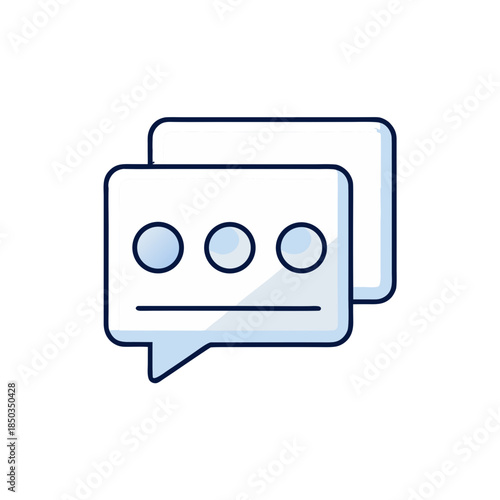 Chat Message Icon — Rounded Speech Bubble, Minimal Line Vector (SVG)