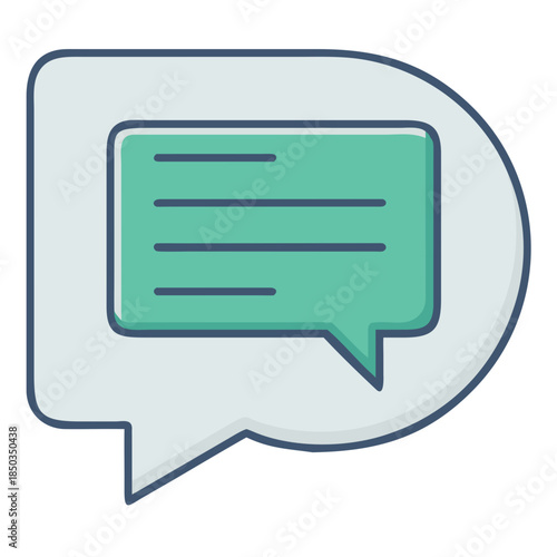 Chat Message Icon — Rounded Speech Bubble, Minimal Line Vector (SVG)