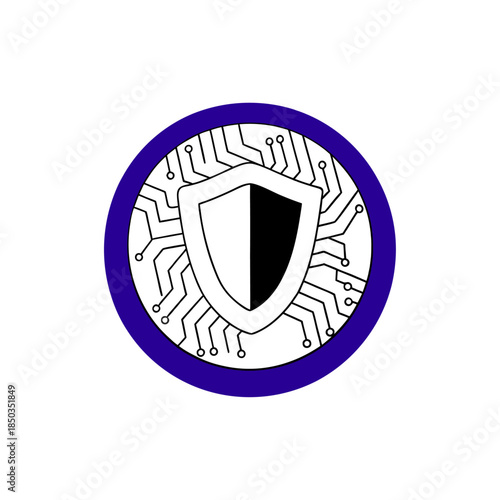 Digital Padlock with Circuit Technology Representing Cybersecurity, Data Protection and Network Safety.