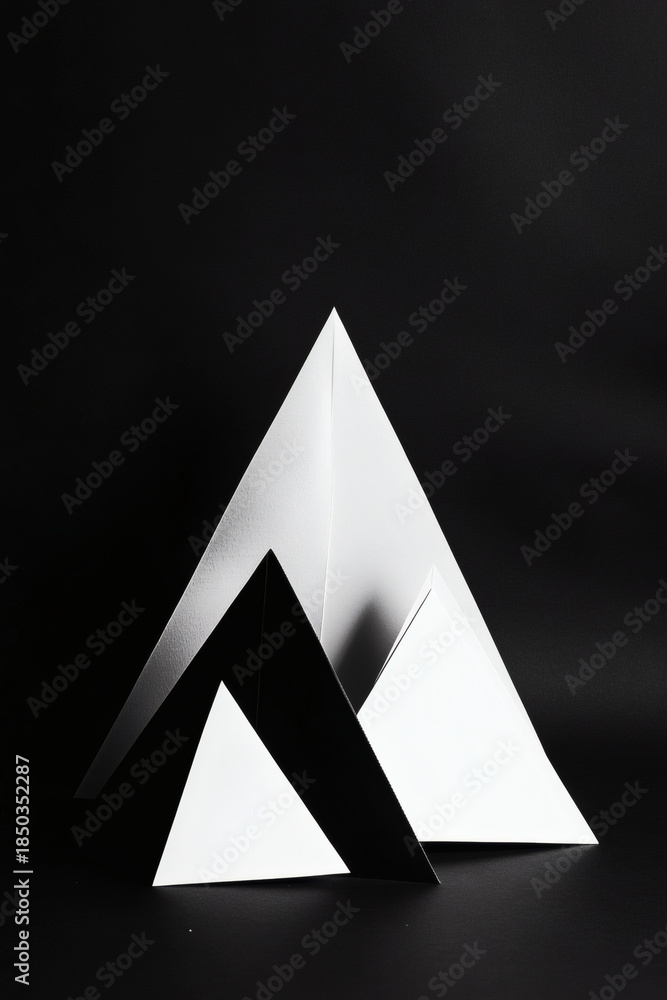 Fototapeta premium Geometric holiday pyramid silhouette composition