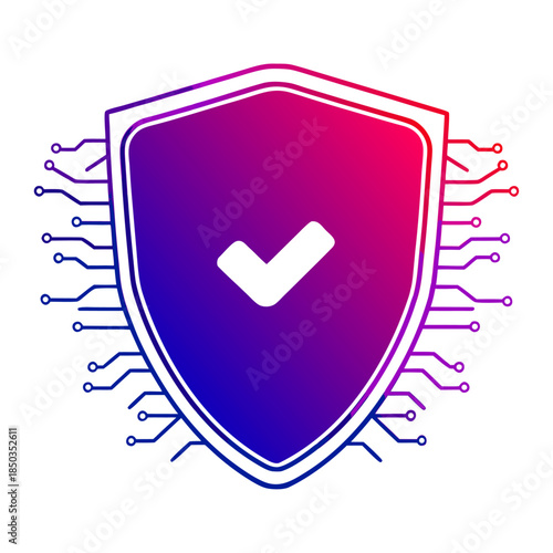 Digital Padlock with Circuit Technology Representing Cybersecurity, Data Protection and Network Safety.