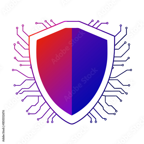 Digital Padlock with Circuit Technology Representing Cybersecurity, Data Protection and Network Safety.