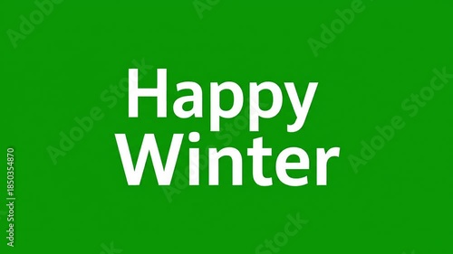 Joyful 'Happy Winter' message on a vibrant green background, perfect for seasonal greetings.