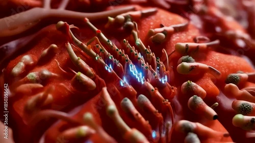 Light entering the human eye focusing on the retina where rods and cones convert photons into electrical signals along the optic nerve