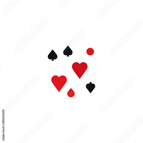 Minimalist Playing Card Suits on White Background