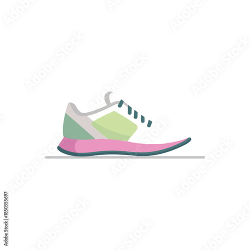 Minimalist Running Shoe Illustration on White Background