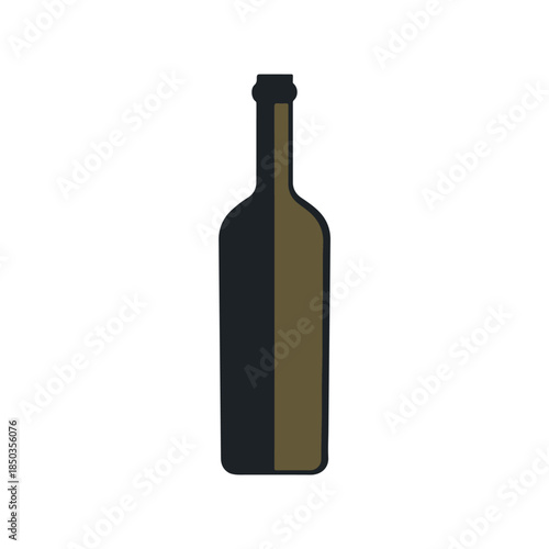 Modern Wine Bottle Icon with Minimalist Design and Color