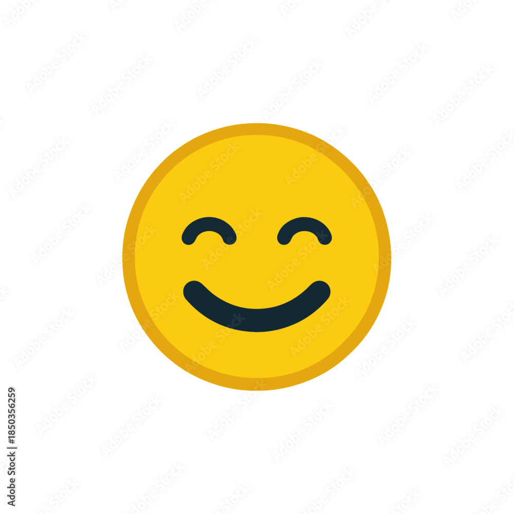 Fototapeta premium Smiling Yellow Emoji Happiness and Positive Emotions