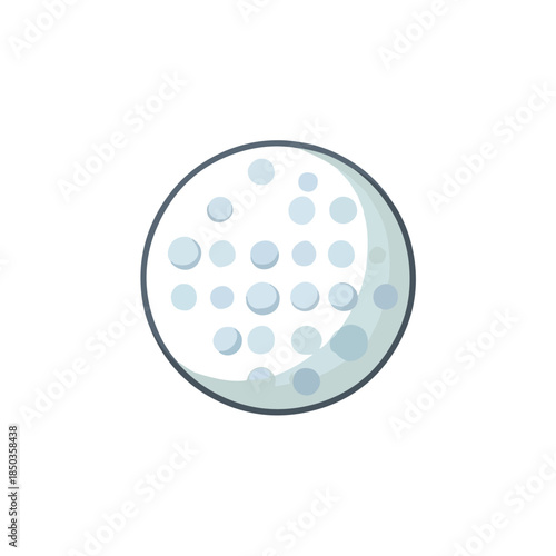Golf Ball Icon Clean Flat Design on White
