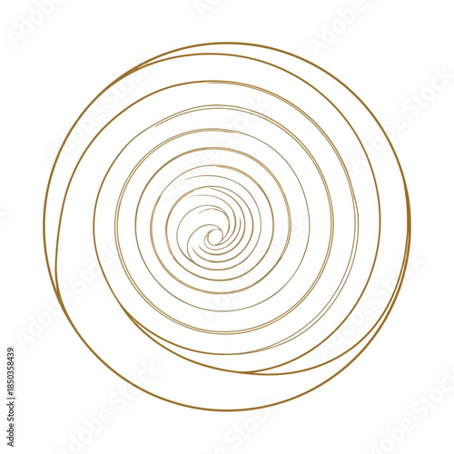 Golden Spiral Design on White Background, Minimalist Art
