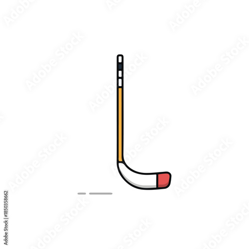 Hockey Stick Icon Minimalist, Flat Design on White