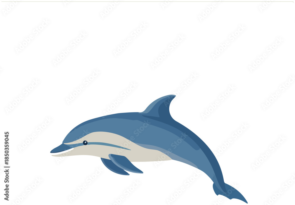 Fototapeta premium Playful Dolphin Illustration on White Background for Design