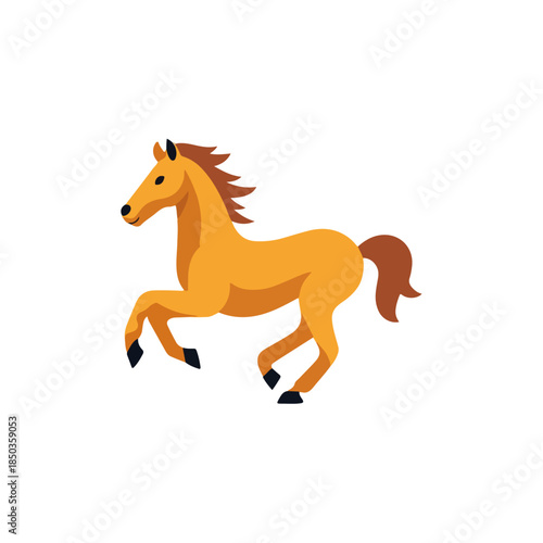 Playful Horse Illustration in Warm Tones, Isolated