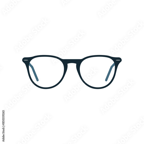 Stylish Blue Eyeglasses on White Fashion Accessory Icon