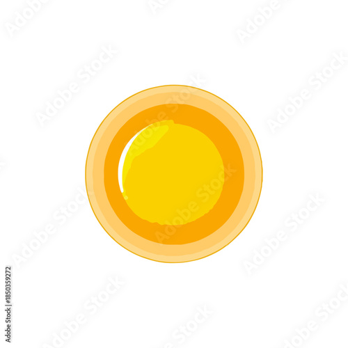 Sunny Egg Illustration Vibrant Yellow Circle on White