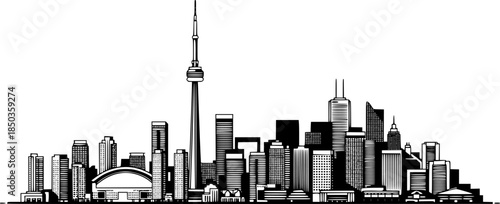 Stylized Toronto skyline vector illustration
