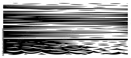 Abstract horizontal lines illustrating sea horizon and sky texture