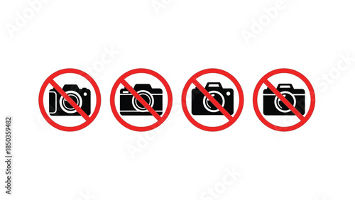No Photography Allowed Camera Icons.