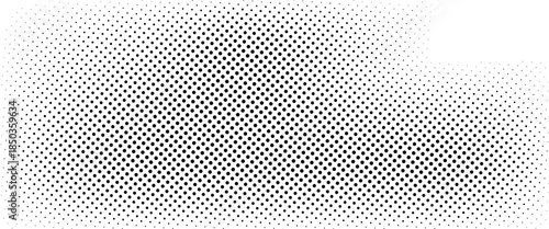 Black-white gradient halftone dots background. Pop art in vector illustration for your creative design