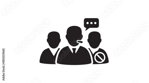 Customer Support Communication Team Service Vector Silhouette Icon