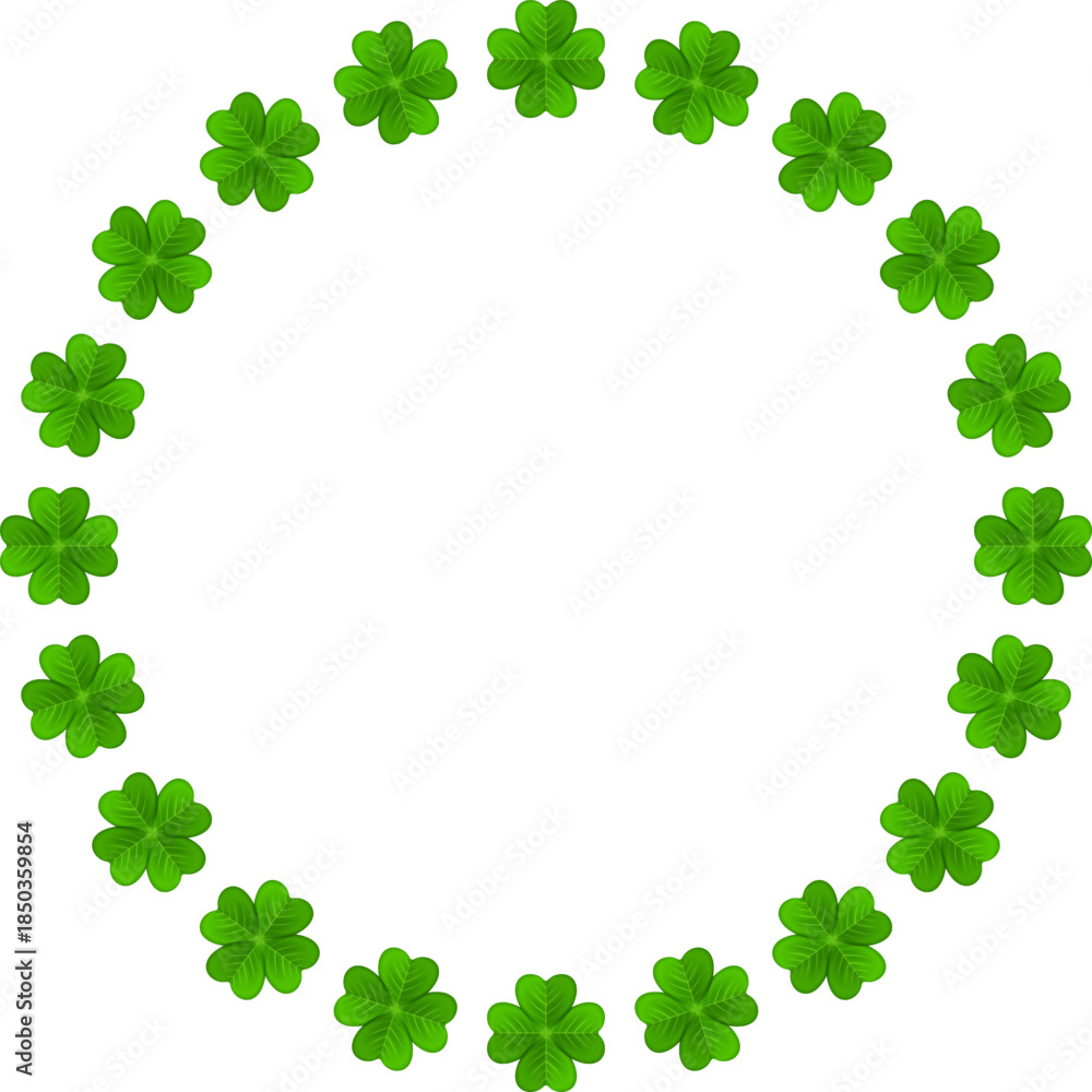 Fototapeta premium Pat_Clover_Leaves_Frame_04.eps