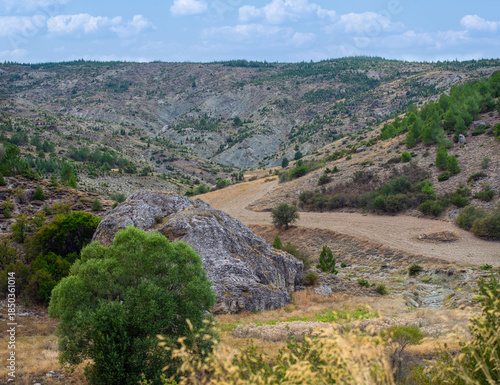 Rocky Valley Landscape in Turkey with Hills and Trees