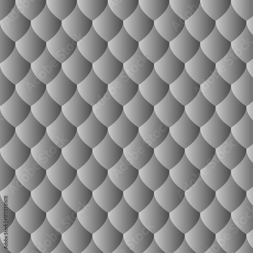 Seamless gray dragon scale pattern background with subtle 3d embossed texture for reptile or fantasy design projects
