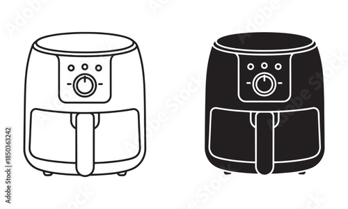Air Fryer Icon Vector. Kitchen Appliance and Cooking Symbol