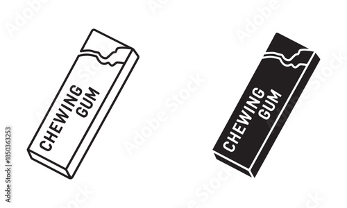 Chewing Gum Icon Vector. Candy, Sweet, Fresh Breath Symbol