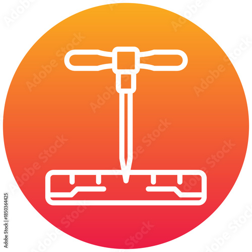 Awl Punch Gradient Icon, Mini Illustration Relate To Carpentry, Wood Industry. Use For Modern Concept, Ui, Ux Web And App Development.