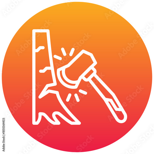 Axe Gradient Icon, Mini Illustration Relate To Carpentry, Wood Industry. Use For Modern Concept, Ui, Ux Web And App Development.