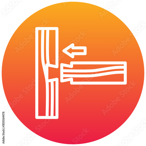 Groove Join Gradient Icon, Mini Illustration Relate To Carpentry, Wood Industry. Use For Modern Concept, Ui, Ux Web And App Development.