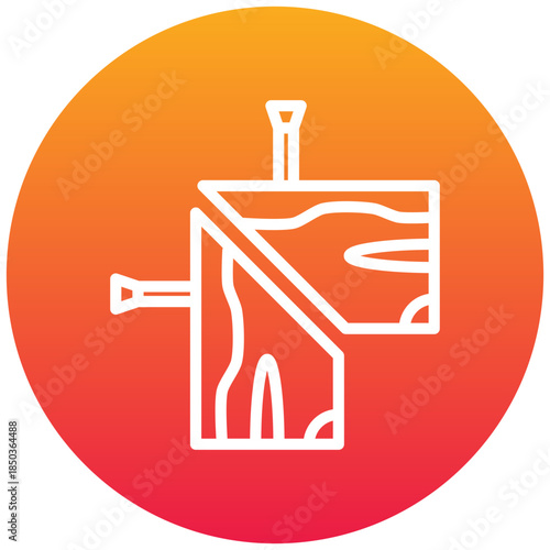 Groove Join Gradient Icon, Mini Illustration Relate To Carpentry, Wood Industry. Use For Modern Concept, Ui, Ux Web And App Development.