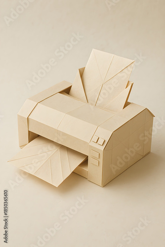 A paper printer made out of cardboard