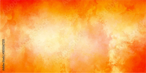 Abstract fire background featuring a burning flame texture and hot orange smoke over a vintage red grunge paper pattern design with yellow watercolor light and heat