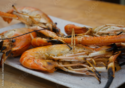 Large River Shrimp on Plate