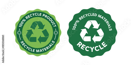 Recycle icon set of vector illustration design, eco friendly isolated symbol collection, environmental conservation silhouette, sustainable design, recycle symbol, green energy, CO2 emissions