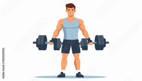 Man lifting dumbbells in a fitness routine.