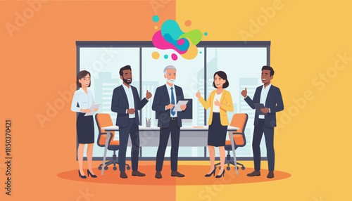 Diverse professional team celebrating success and creativity in the office