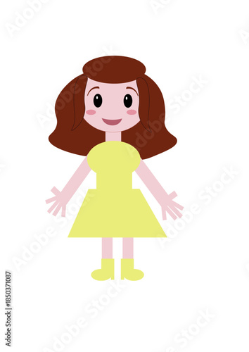 Frau im gelben Kleid